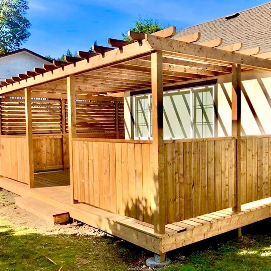 Completed deck work by Right Way Building